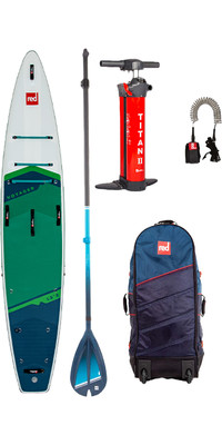 2024 Red Paddle Co 13'2 Voyager Plus Stand Up Paddle Board, Tasche, Paddel, Pumpe & Leine - Hybrid Tough Package
